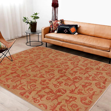 handmade Transitional Kafkaz Chobi Ziegler Tan Rust Hand Knotted RECTANGLE 100% WOOL area rug 9 x 12